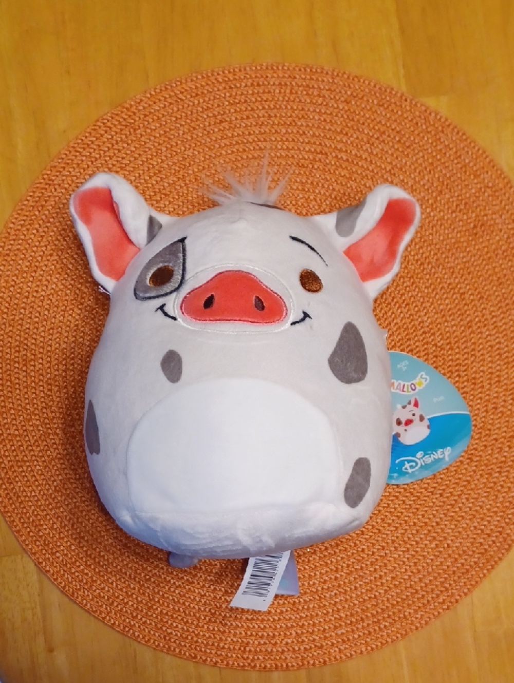 Disney Pua Plush Toy - Gray with Pink Accents NWT